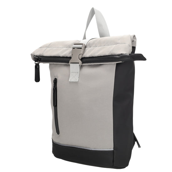 Rucksack 38x29cm in Grau mit Überschlag und Reißverschluss - leder-accessoires.com