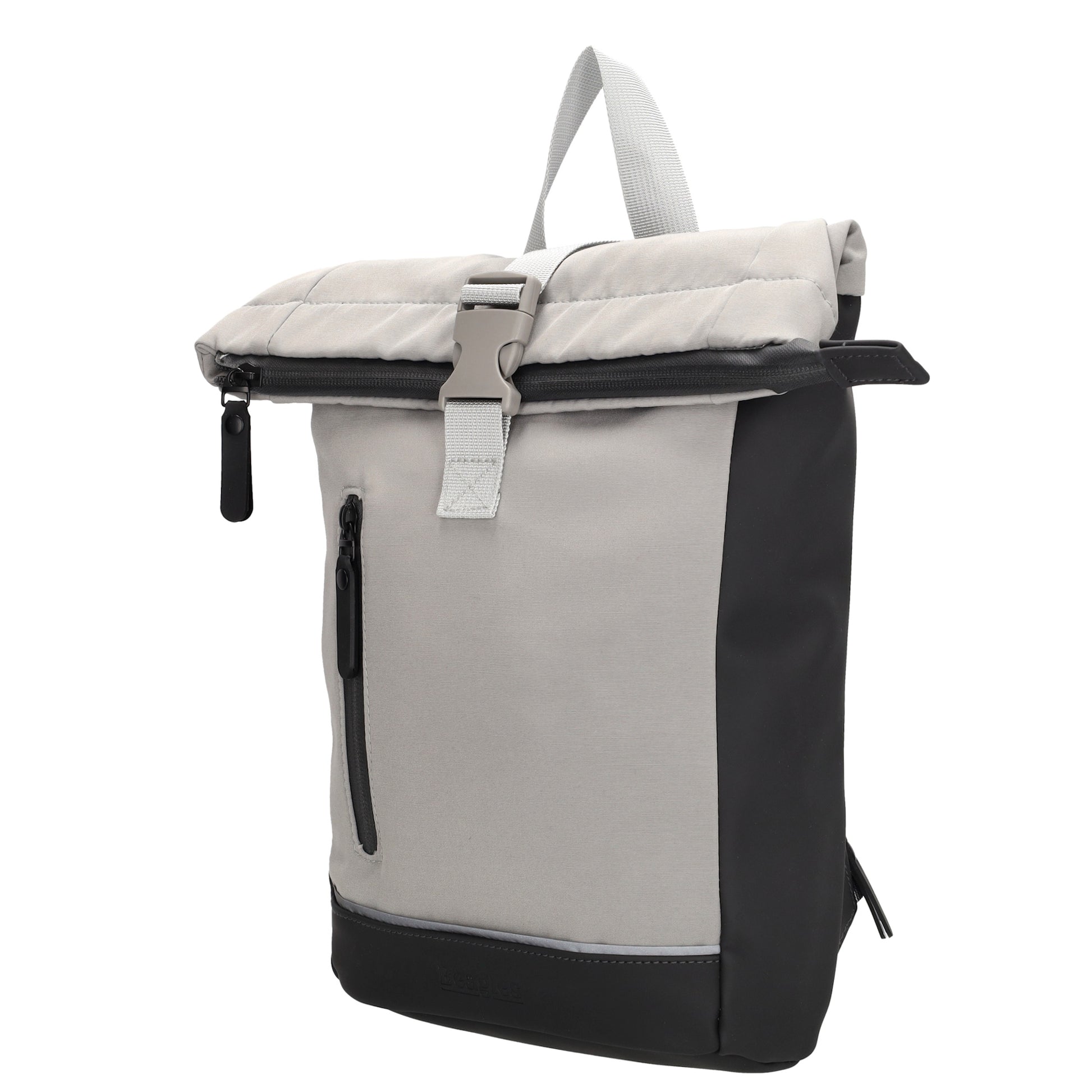 Rucksack 38x29cm in Grau mit Überschlag und Reißverschluss - leder-accessoires.com