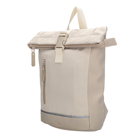Rucksack 38x29cm in Beige | Creme mit Überschlag und Reißverschluss - leder-accessoires.com
