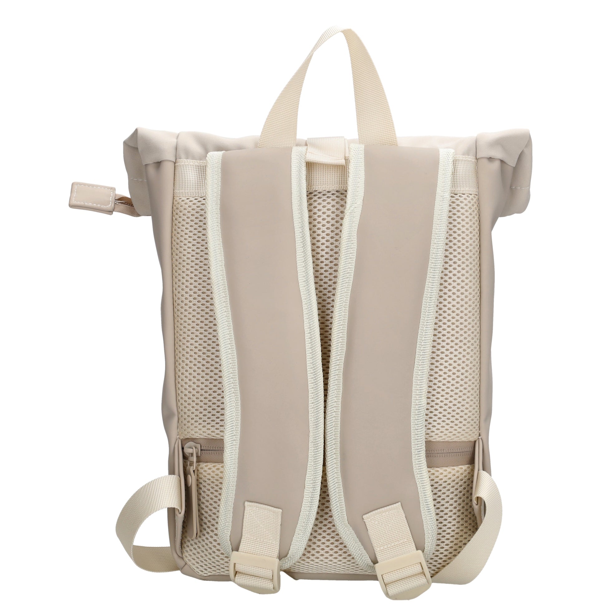 Rucksack 38x29cm in Beige | Creme mit Überschlag und Reißverschluss - leder-accessoires.com