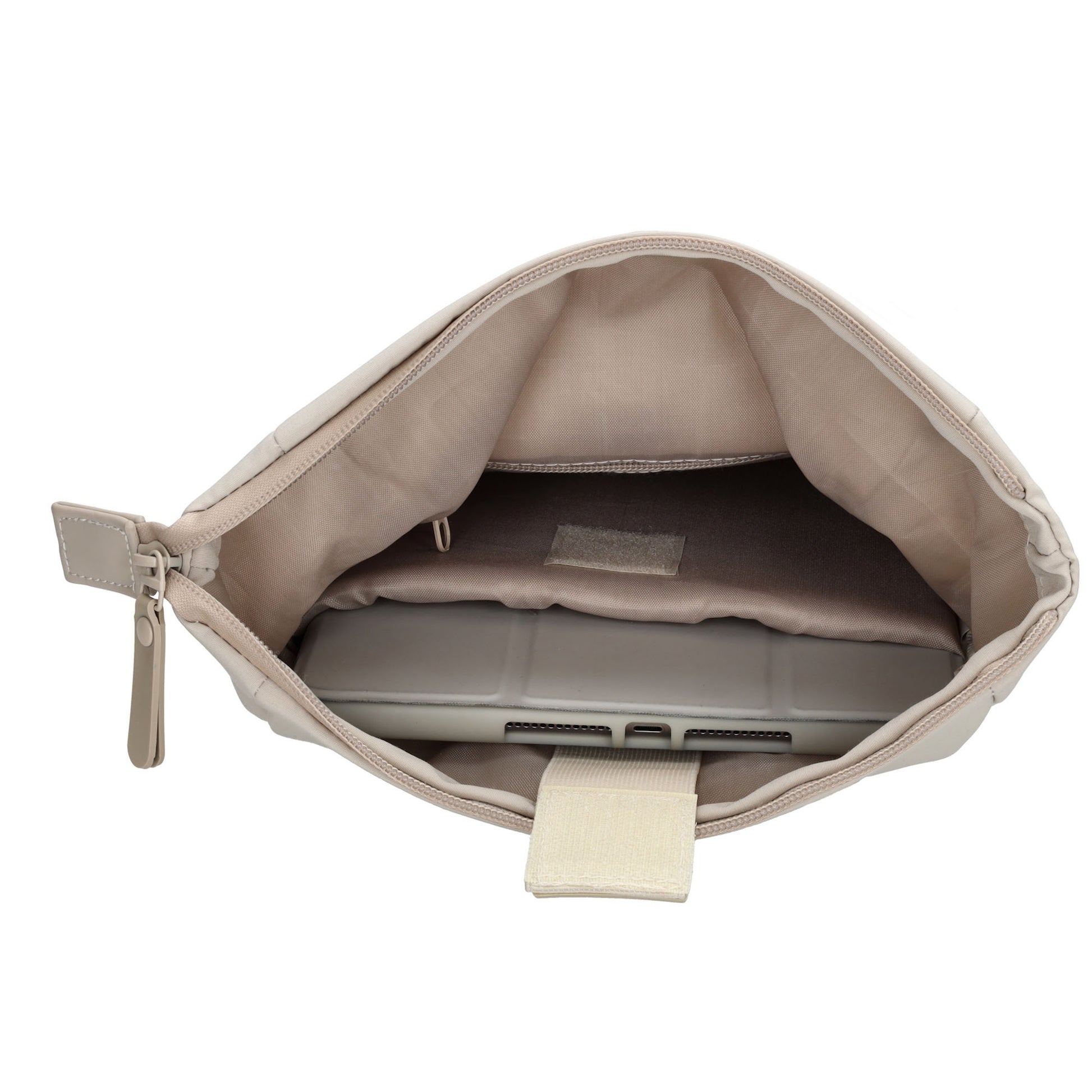Rucksack 38x29cm in Beige | Creme mit Überschlag und Reißverschluss - leder-accessoires.com