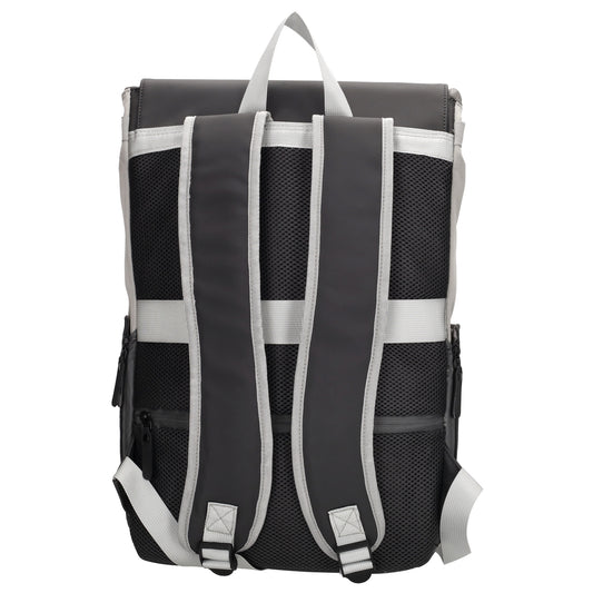 Grauer Laptoprucksack 26x41,5cm für 17,3 Zoll mit Trolleyband & Sicherheitsfach - leder-accessoires.com