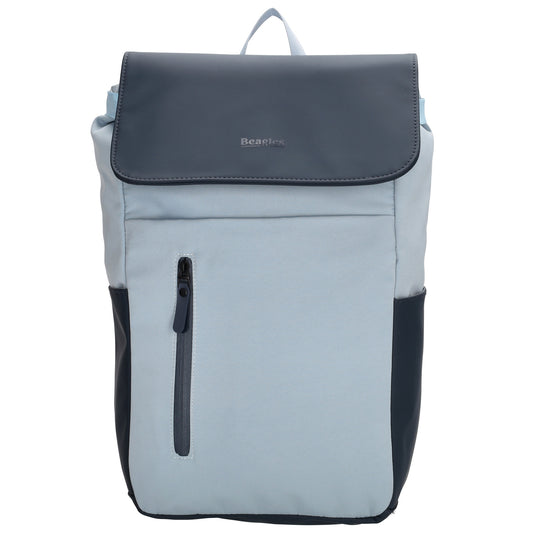 Hellblauer Laptoprucksack 26x41,5cm bis 17,3 Zoll mit vielen Fächern - leder-accessoires.com