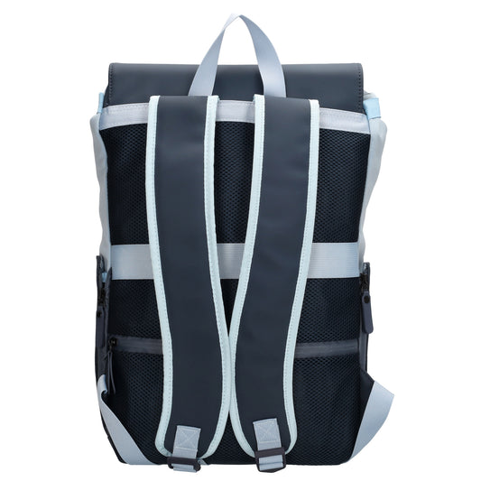 Hellblauer Laptoprucksack 26x41,5cm bis 17,3 Zoll mit vielen Fächern - leder-accessoires.com