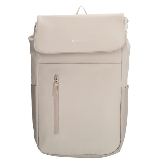 Cremefarbener Laptoprucksack 26x41,5cm bis 17,3 Zoll mit Diebstahlschutz - leder-accessoires.com
