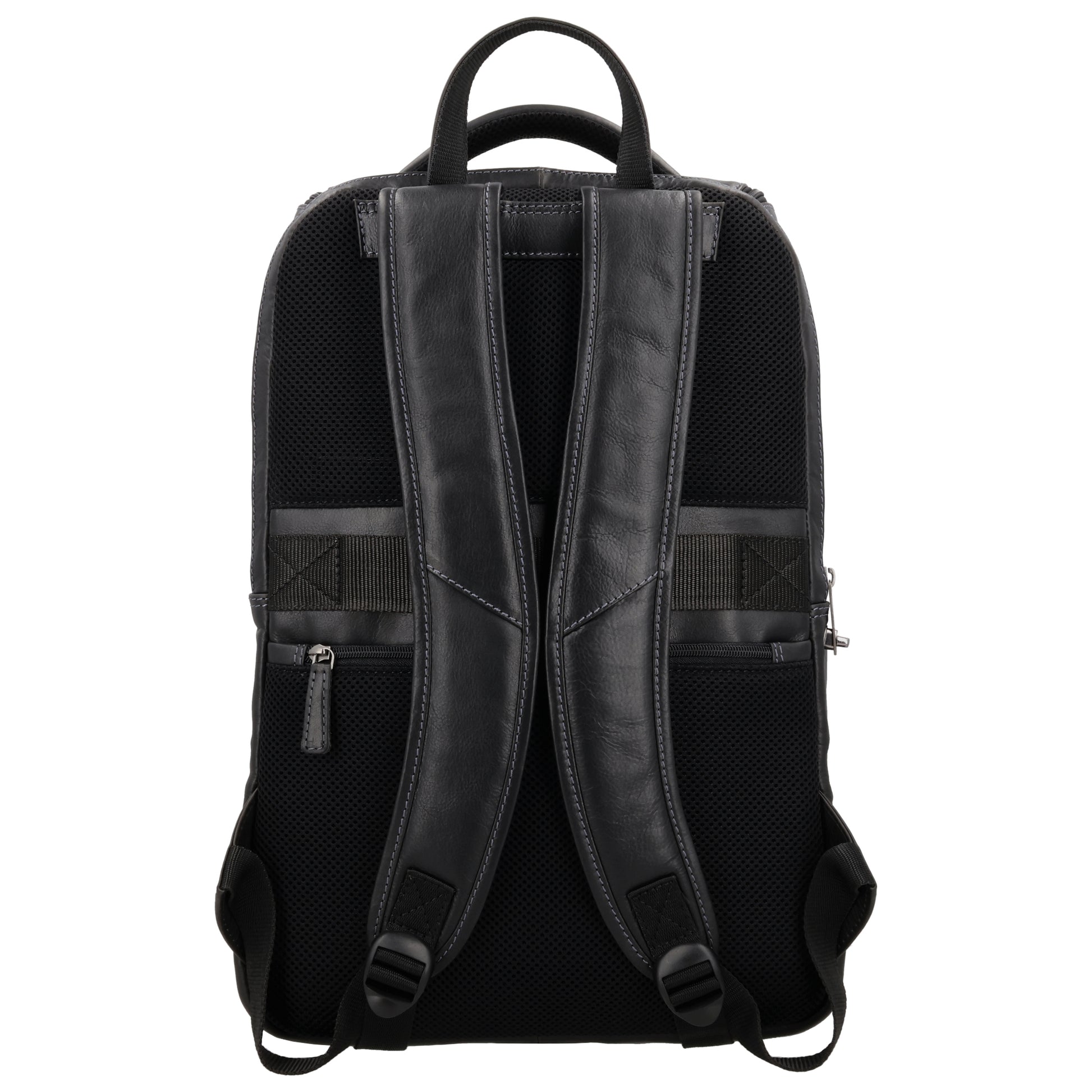Laptop| Business Rucksack aus Leder in Schwarz mit Überschlag - leder-accessoires.com