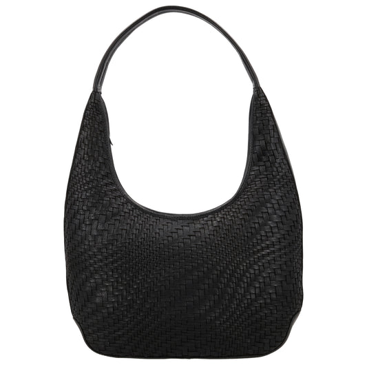 Leder Flechttasche 40x24cm in Schwarz Damen - leder-accessoires.com