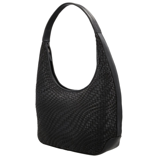 Leder Flechttasche 40x24cm in Schwarz Damen - leder-accessoires.com