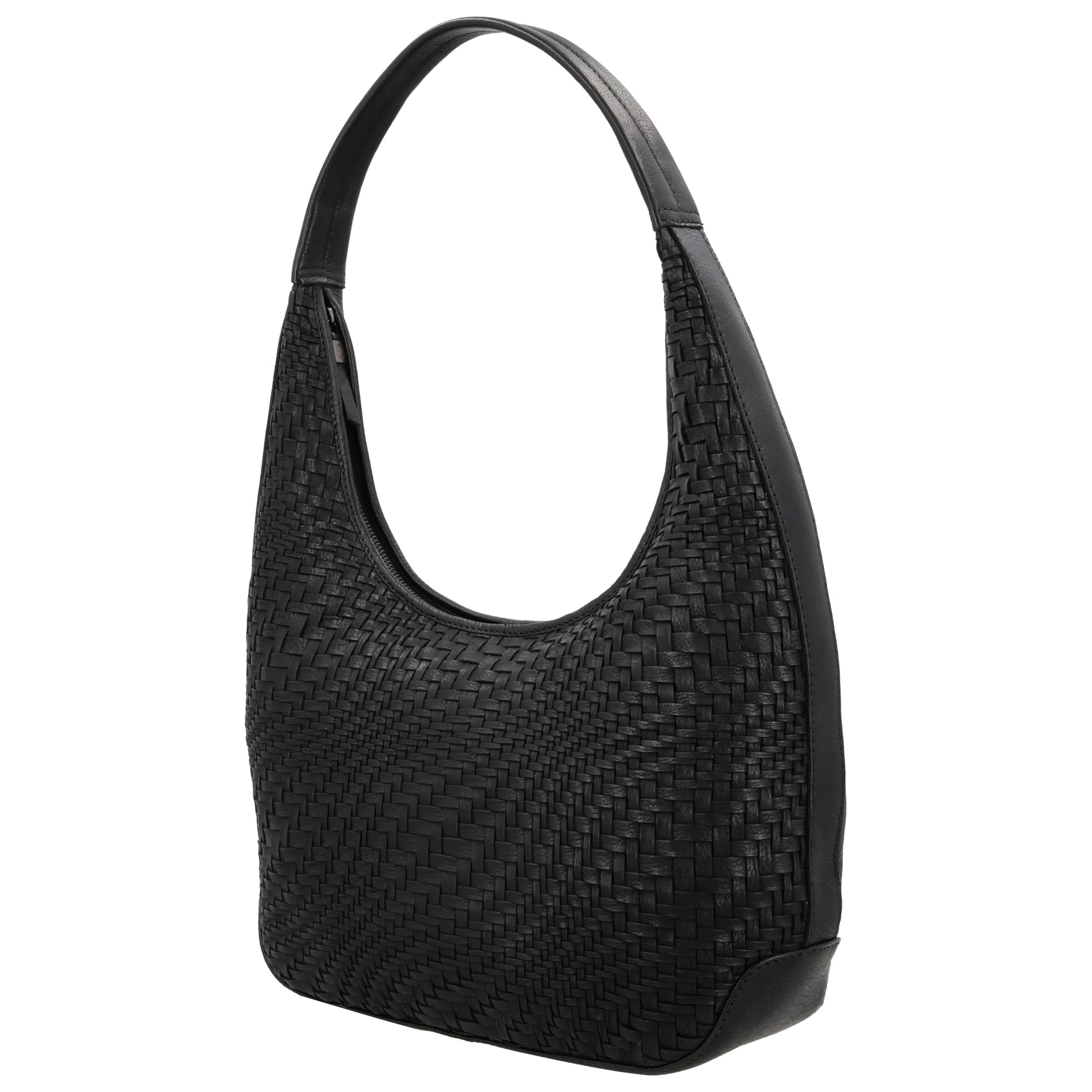Leder Flechttasche 40x24cm in Schwarz Damen - leder-accessoires.com