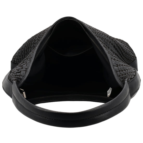 Leder Flechttasche 40x24cm in Schwarz Damen - leder-accessoires.com
