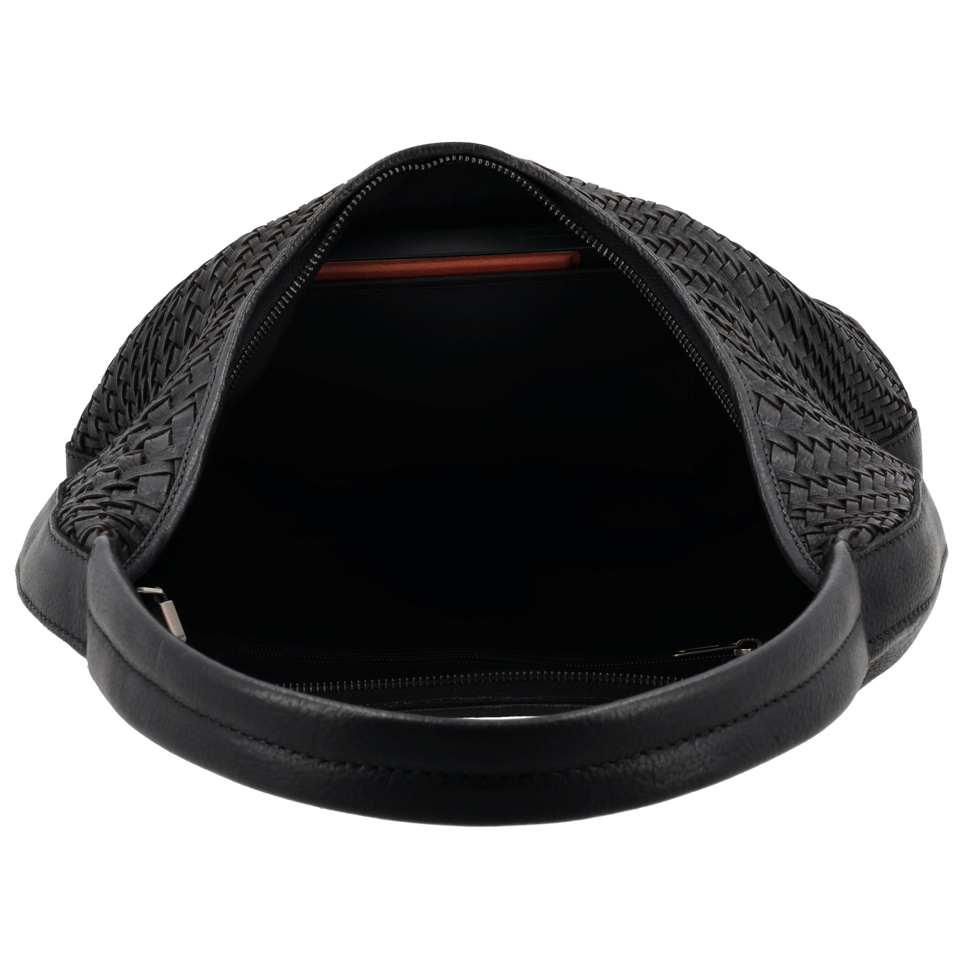 Leder Flechttasche 40x24cm in Schwarz Damen - leder-accessoires.com