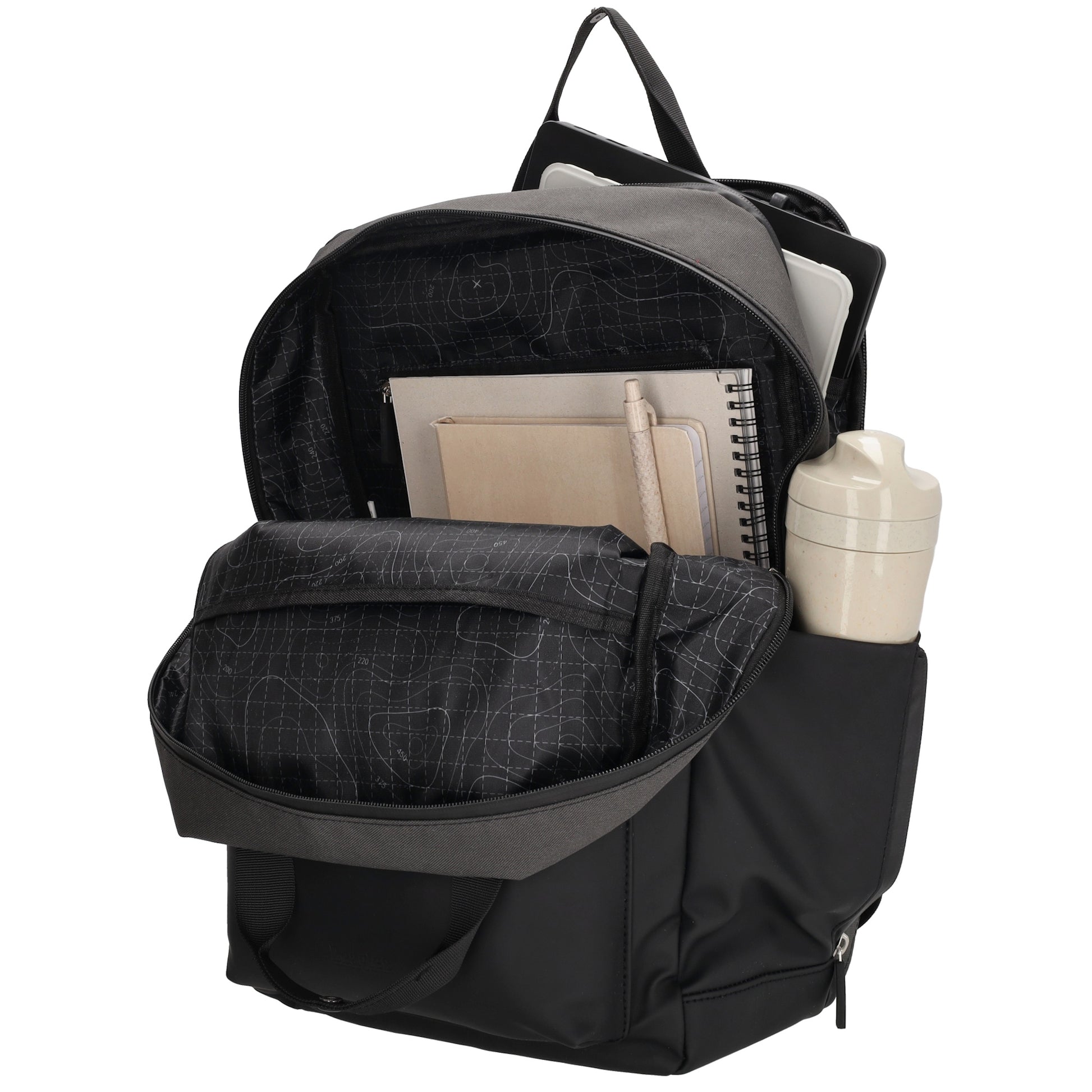 Rucksack 31 x 44 x 12cm in Schwarz aus Nylon|Polyester - leder-accessoires.com