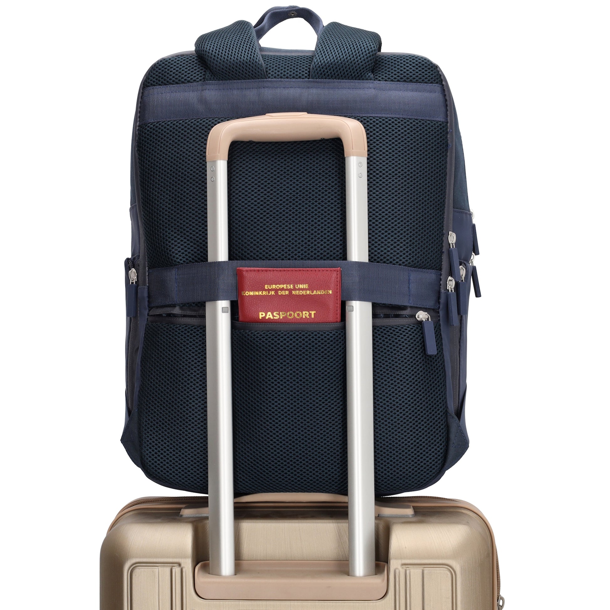 Rucksack 31 x 44 x 12cm in Blau|Marine aus Nylon|Polyester - leder-accessoires.com