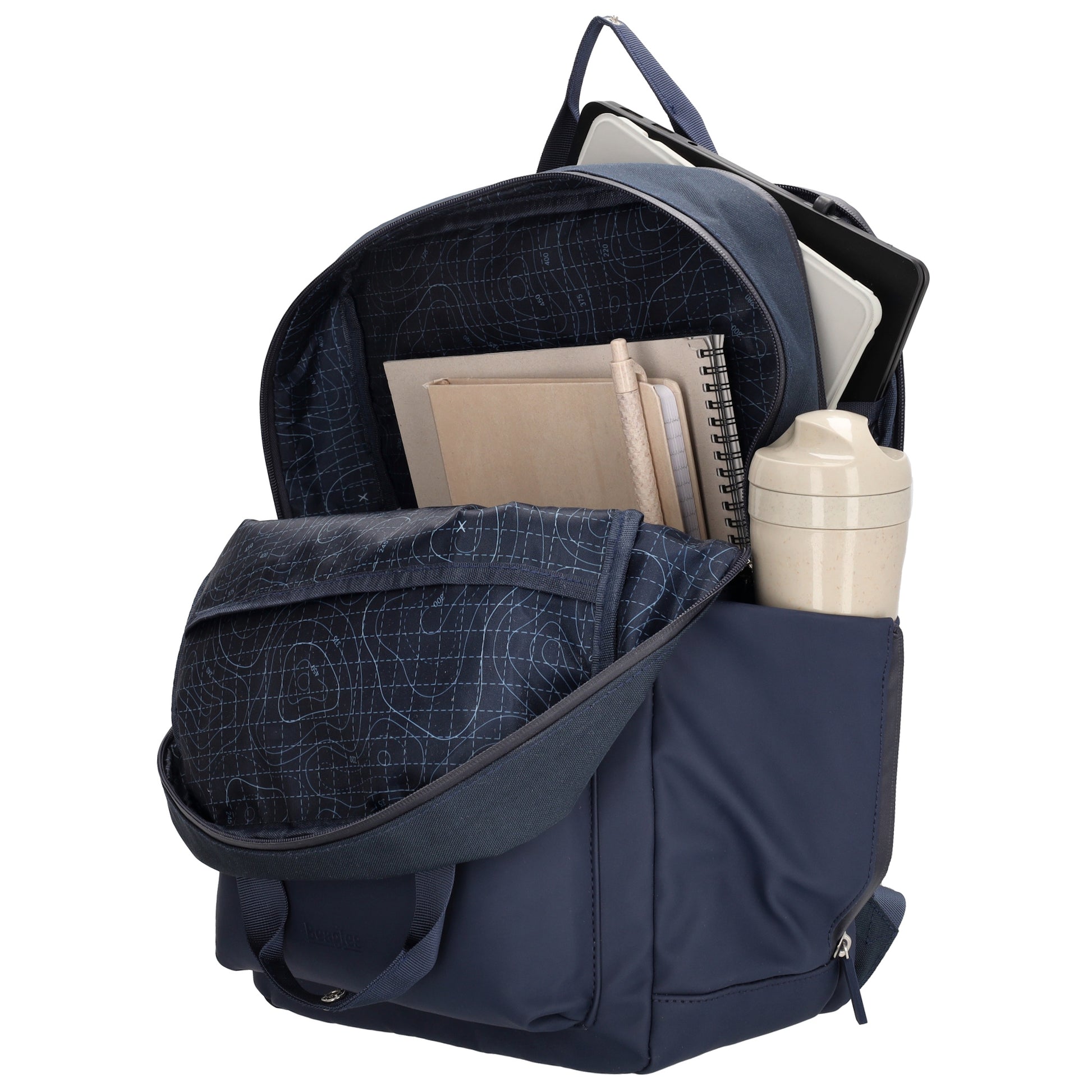 Rucksack 31 x 44 x 12cm in Blau|Marine aus Nylon|Polyester - leder-accessoires.com