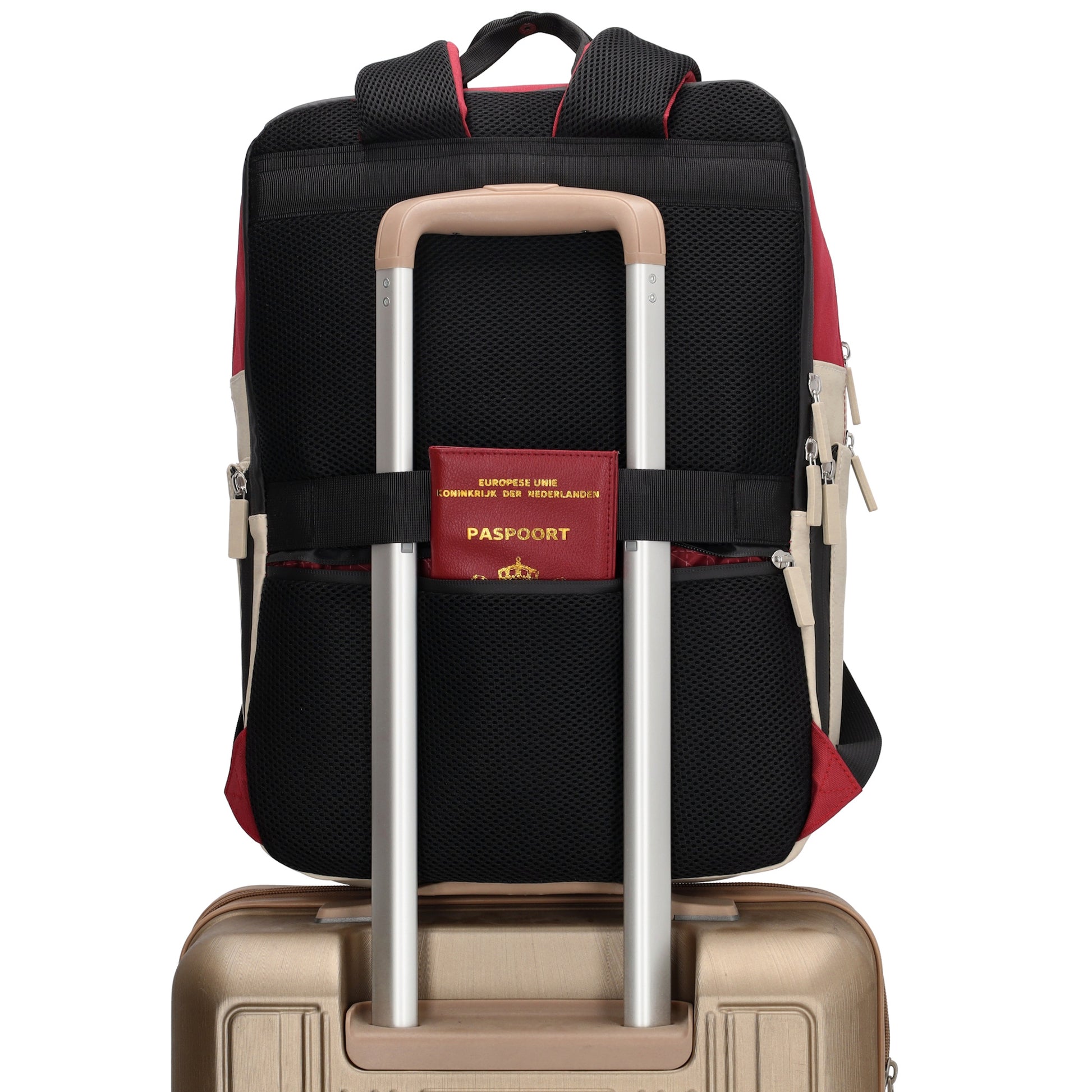 Rucksack 31 x 44 x 12cm in Burgunder aus Nylon|Polyester - leder-accessoires.com