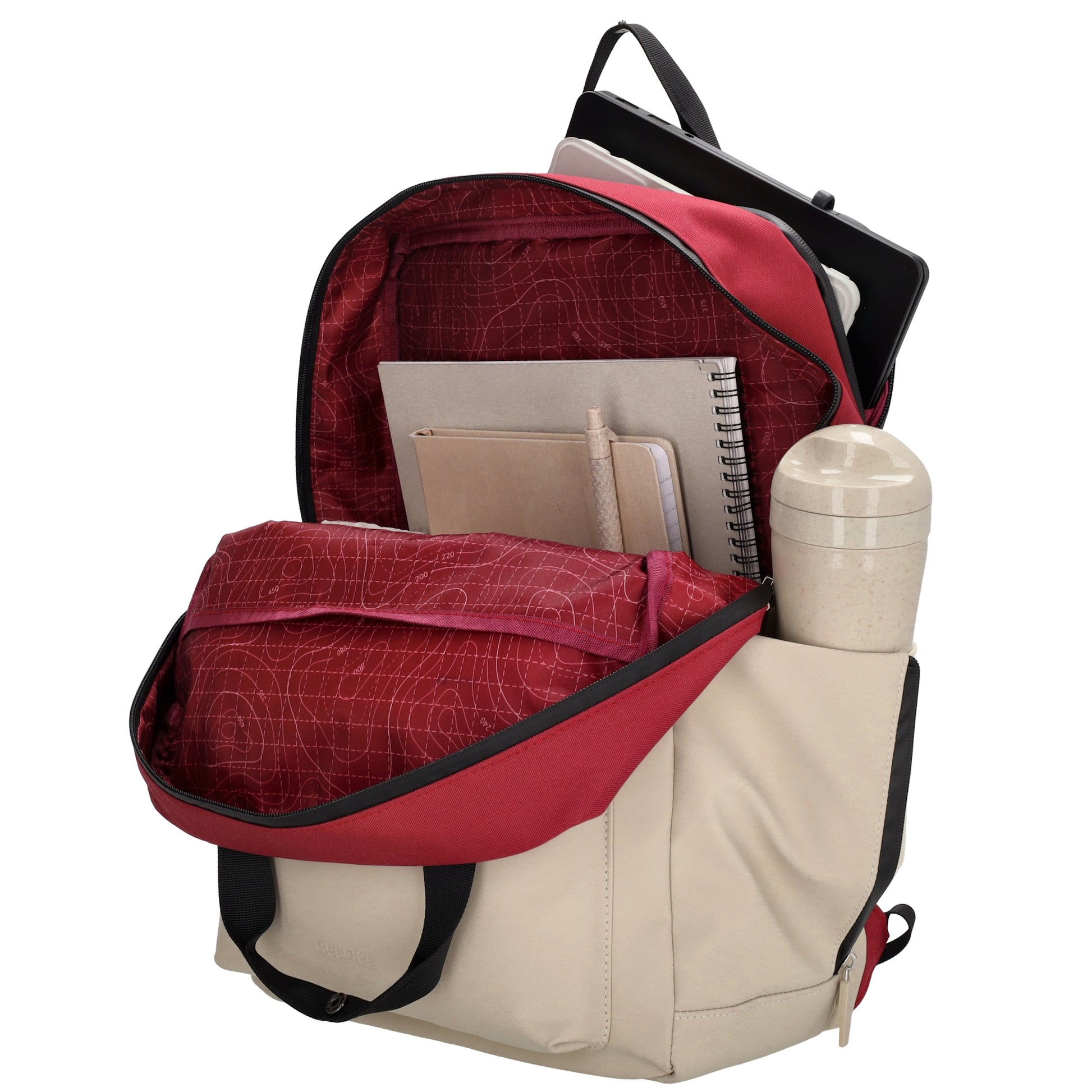 Rucksack 31 x 44 x 12cm in Burgunder aus Nylon|Polyester - leder-accessoires.com