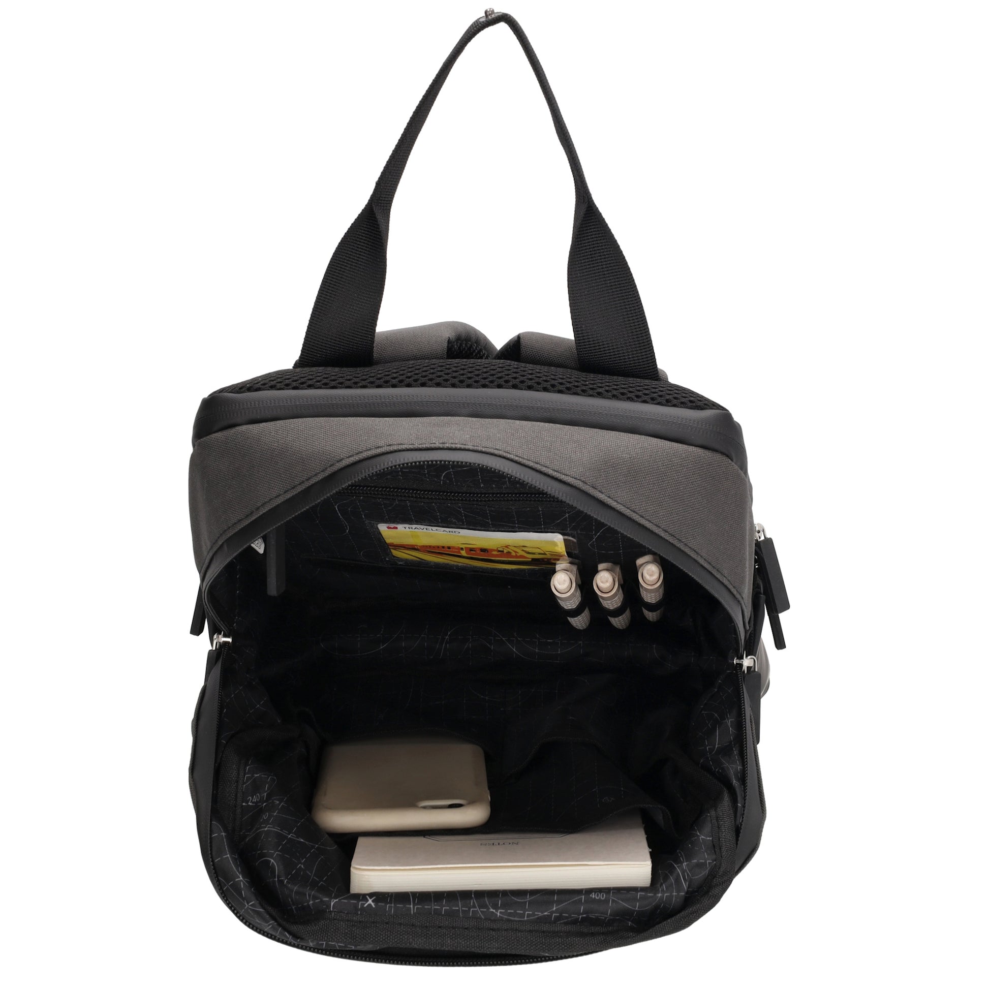 Rucksack 33 x 23,5 x 9cm in Schwarz aus Nylon|Polyester - leder-accessoires.com