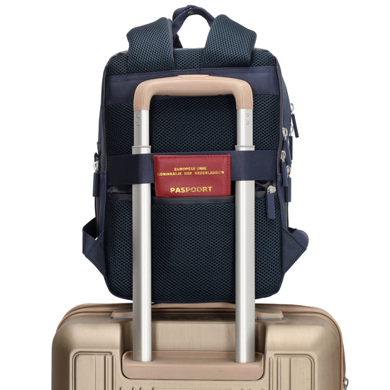 Rucksack 33 x 23,5 x 9cm in Blau|Marine aus Nylon|Polyester - leder-accessoires.com