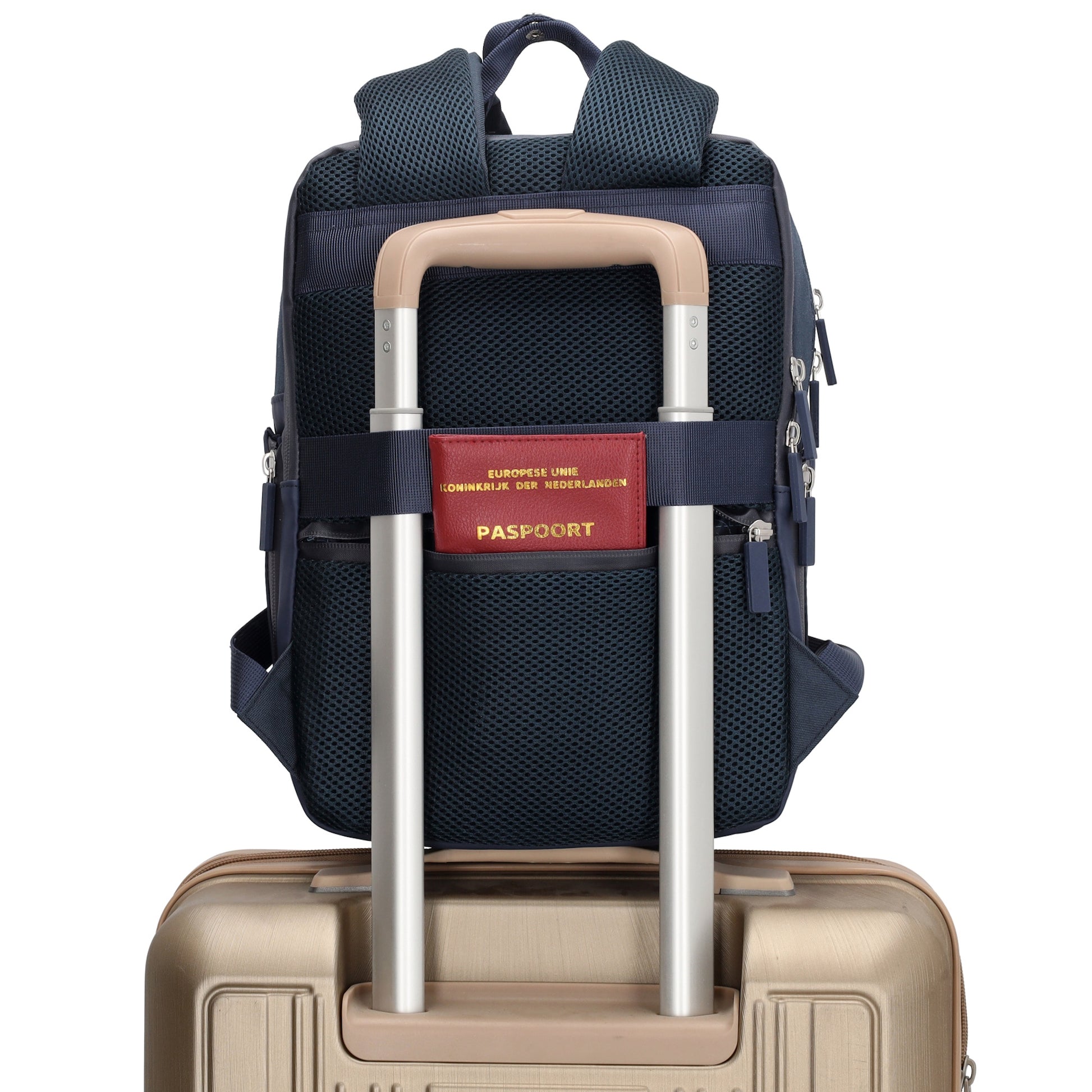 Rucksack 33 x 23,5 x 9cm in Blau|Marine aus Nylon|Polyester - leder-accessoires.com
