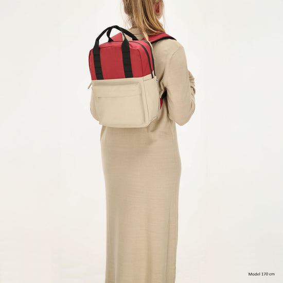 Rucksack 33 x 23,5 x 9cm in Burgunder aus Nylon|Polyester - leder-accessoires.com