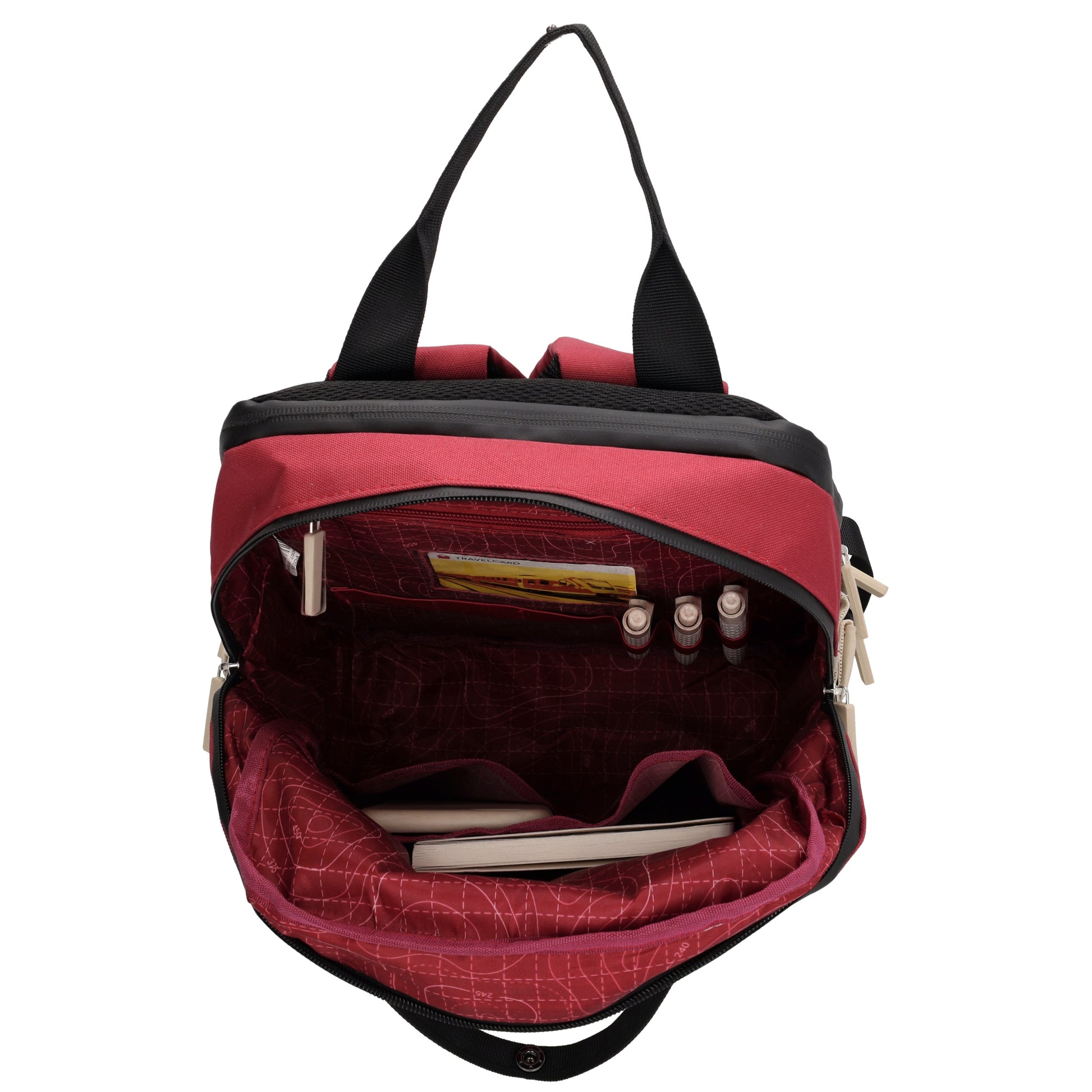 Rucksack 33 x 23,5 x 9cm in Burgunder aus Nylon|Polyester - leder-accessoires.com