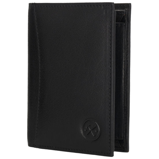 Geldbörse Hochformat 9x12cm in Schwarz aus Leder - leder-accessoires.com