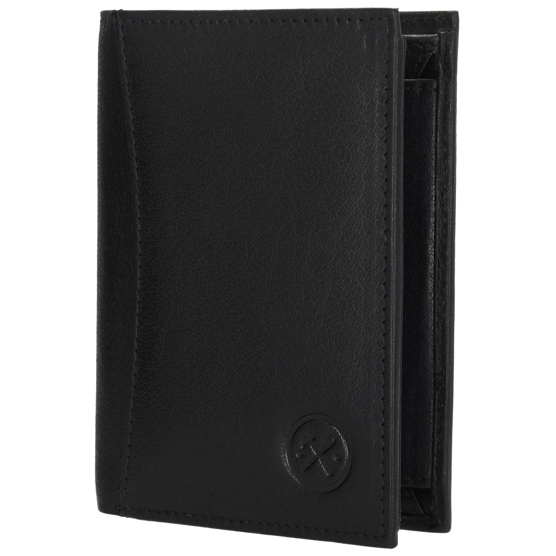 Geldbörse Hochformat 9x12cm in Schwarz aus Leder - leder-accessoires.com
