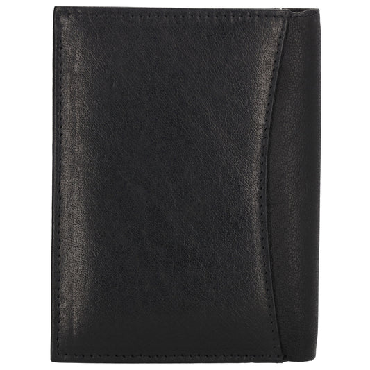 Geldbörse Hochformat 9x12cm in Schwarz aus Leder
