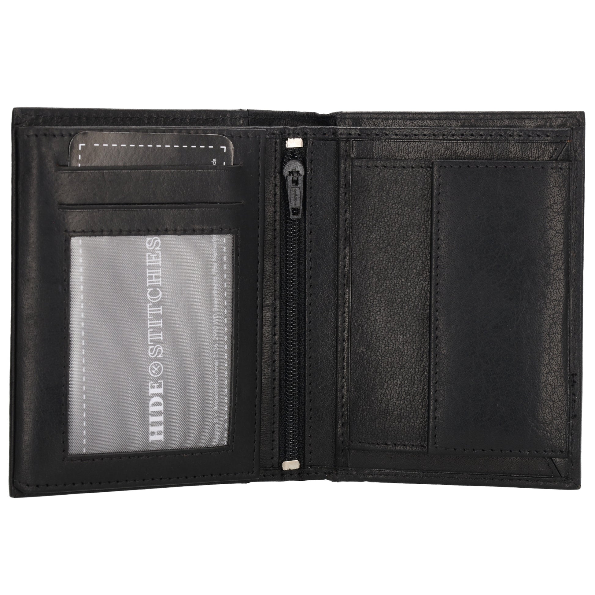 Geldbörse Hochformat 9x12cm in Schwarz aus Leder - leder-accessoires.com