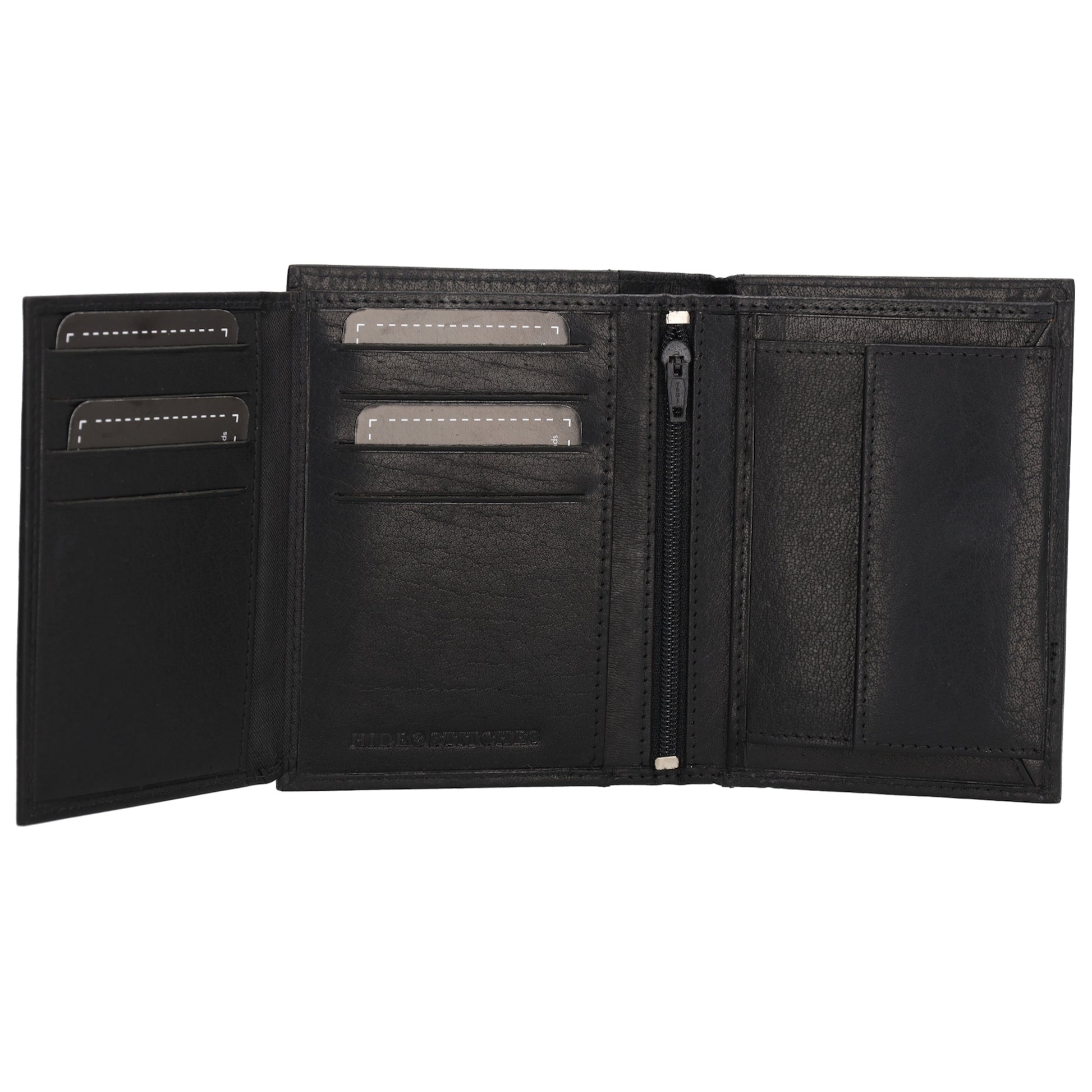 Geldbörse Hochformat 9x12cm in Schwarz aus Leder - leder-accessoires.com