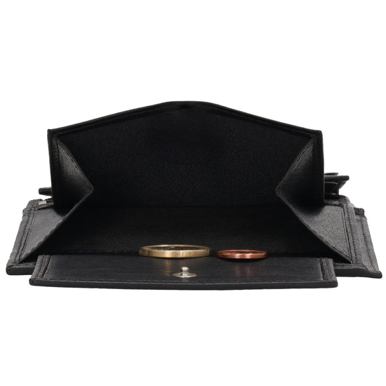 Geldbörse Hochformat 9x12cm in Schwarz aus Leder - leder-accessoires.com