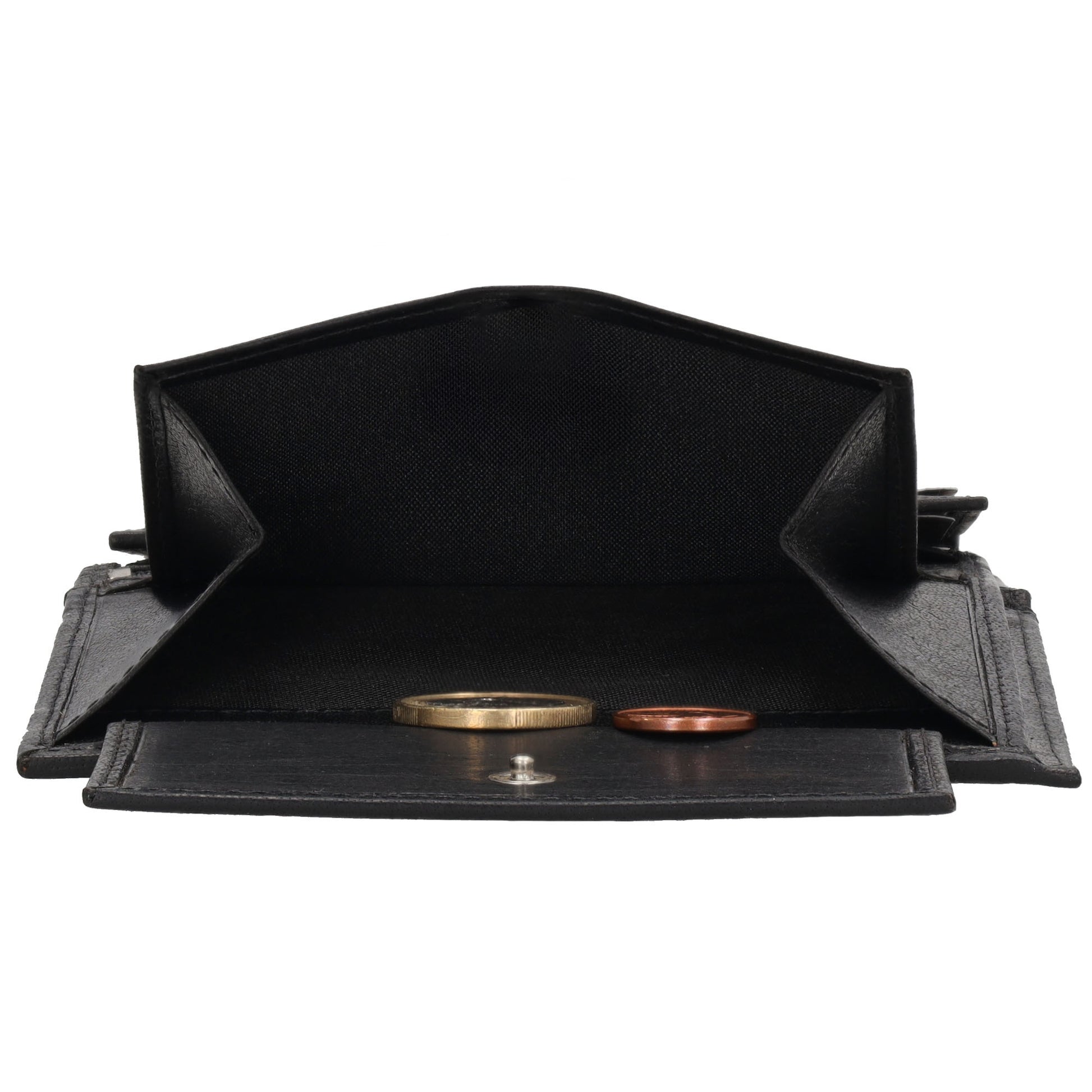 Geldbörse Hochformat 9x12cm in Schwarz aus Leder - leder-accessoires.com