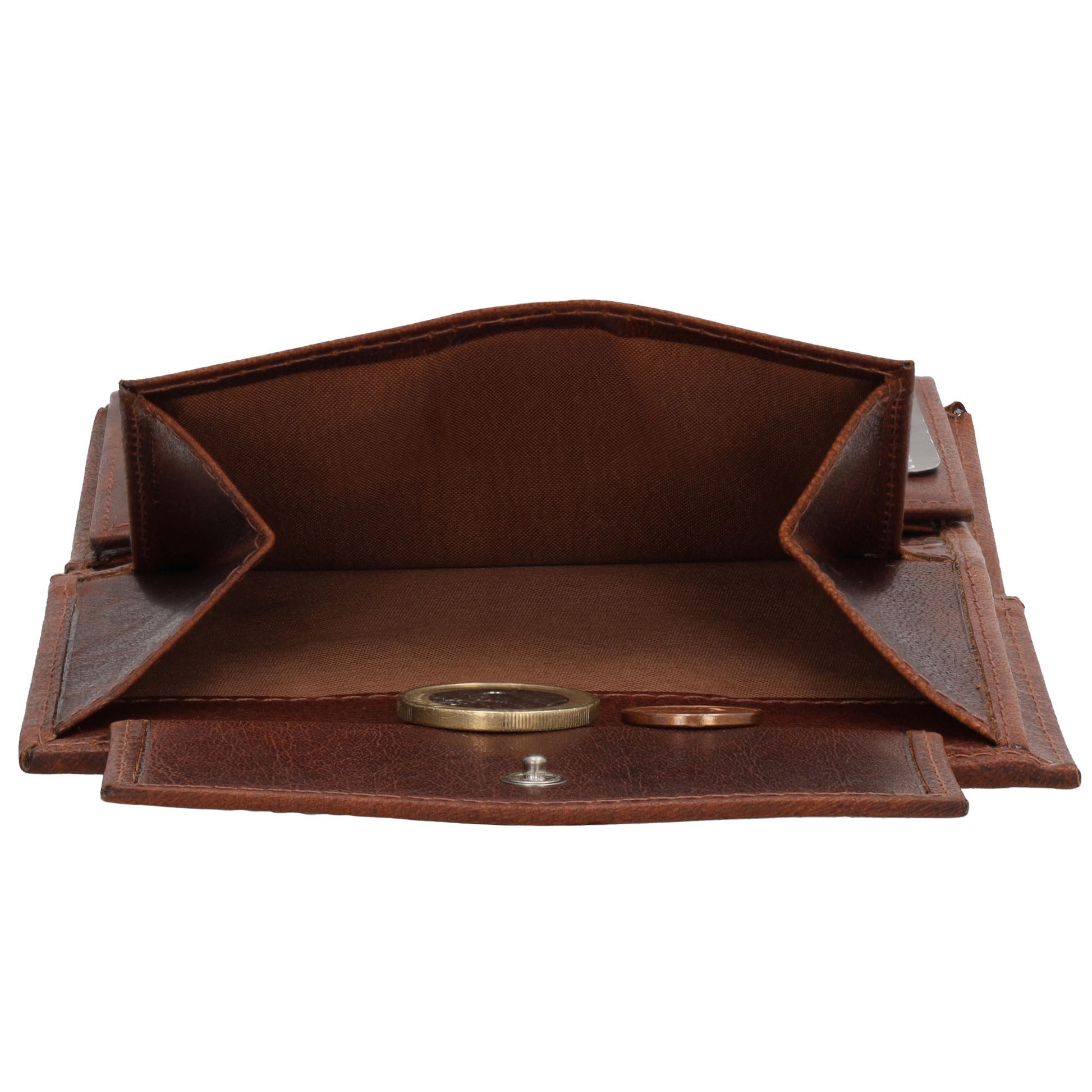 Geldbörse Hochformat 9x12cm in Cognac aus Leder - leder-accessoires.com