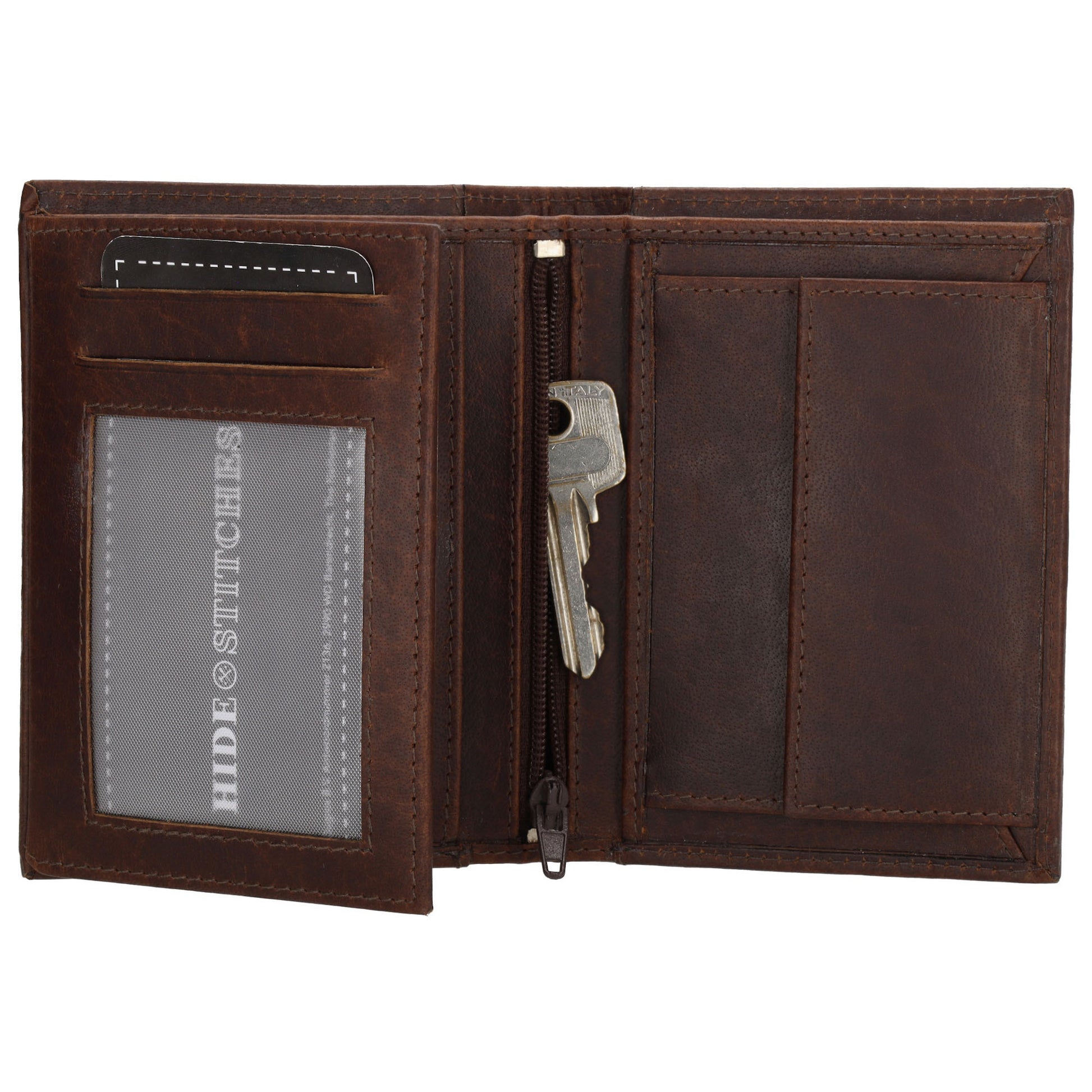 Geldbörse Hochformat 9x12cm in Braun aus Leder - leder-accessoires.com
