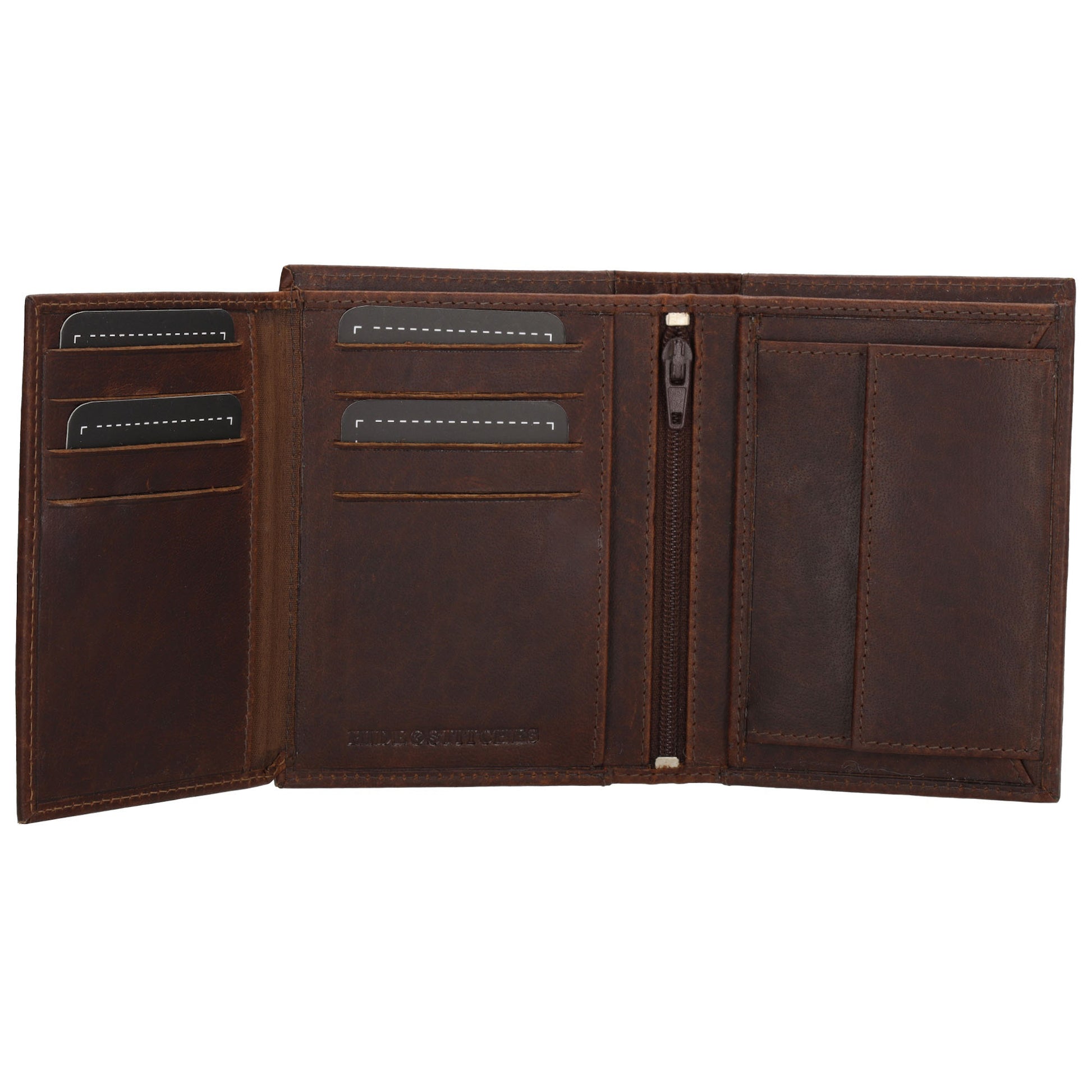 Geldbörse Hochformat 9x12cm in Braun aus Leder - leder-accessoires.com