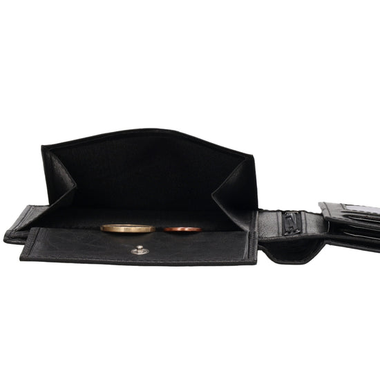 Geldbörse Querformat 9x12cm in Schwarz aus Leder - leder-accessoires.com