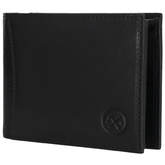 Geldbörse Querformat 9x12cm in Schwarz aus Leder - leder-accessoires.com