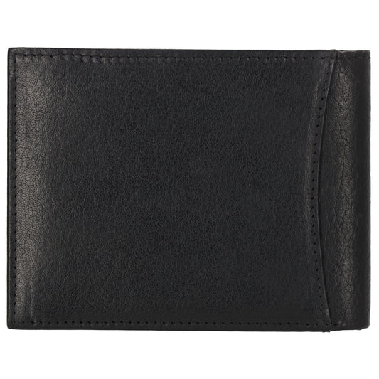 Geldbörse Querformat 9x12cm in Schwarz aus Leder