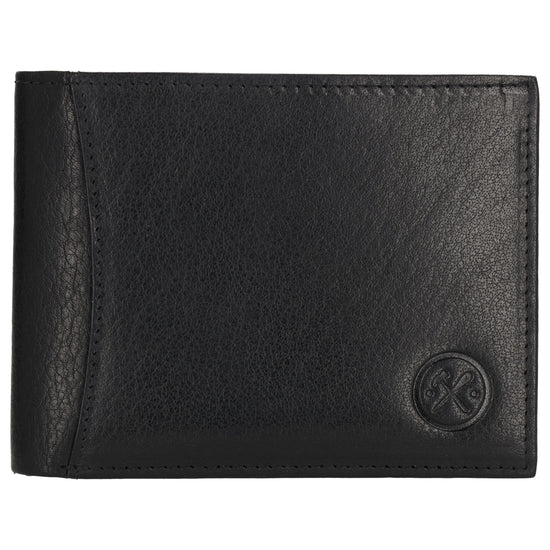 Geldbörse Querformat 9x12cm in Schwarz aus Leder - leder-accessoires.com