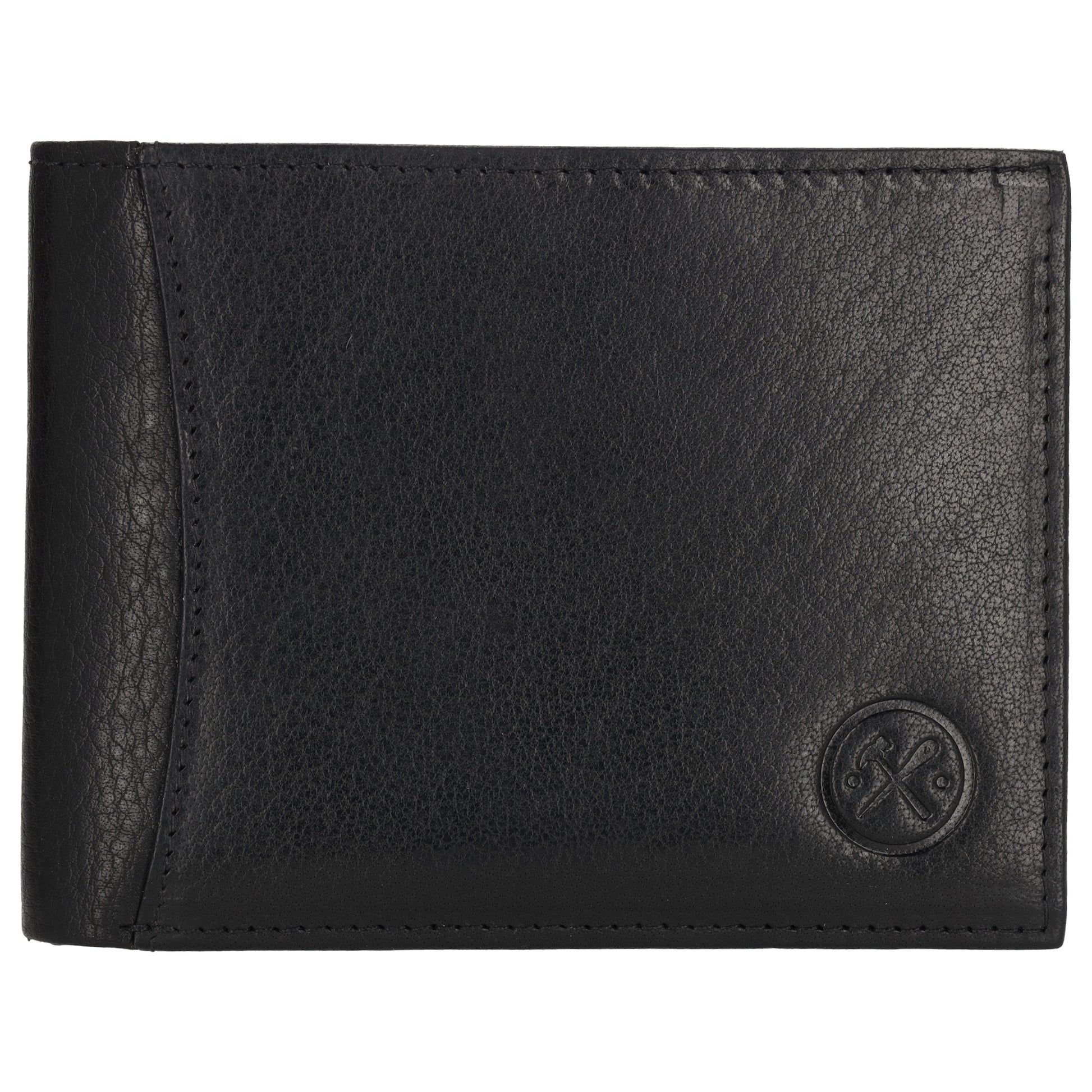 Geldbörse Querformat 9x12cm in Schwarz aus Leder - leder-accessoires.com