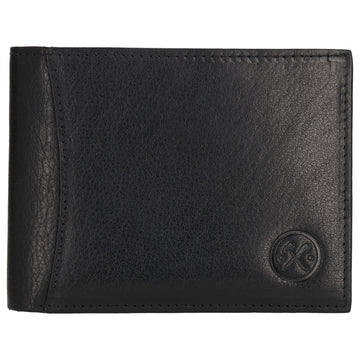 Geldbörse Querformat 9x12cm in Schwarz aus Leder - leder-accessoires.com