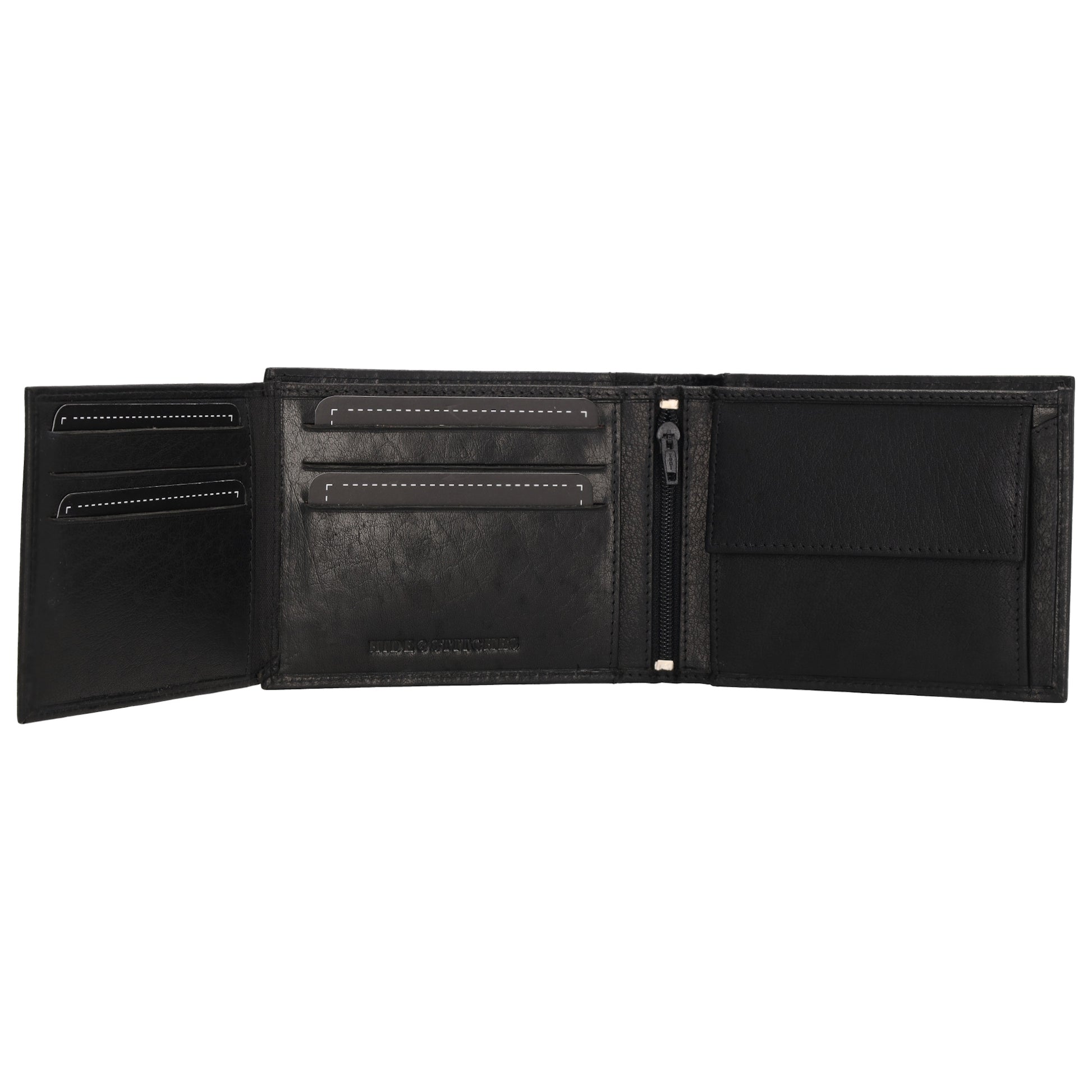 Geldbörse Querformat 9x12cm in Schwarz aus Leder - leder-accessoires.com