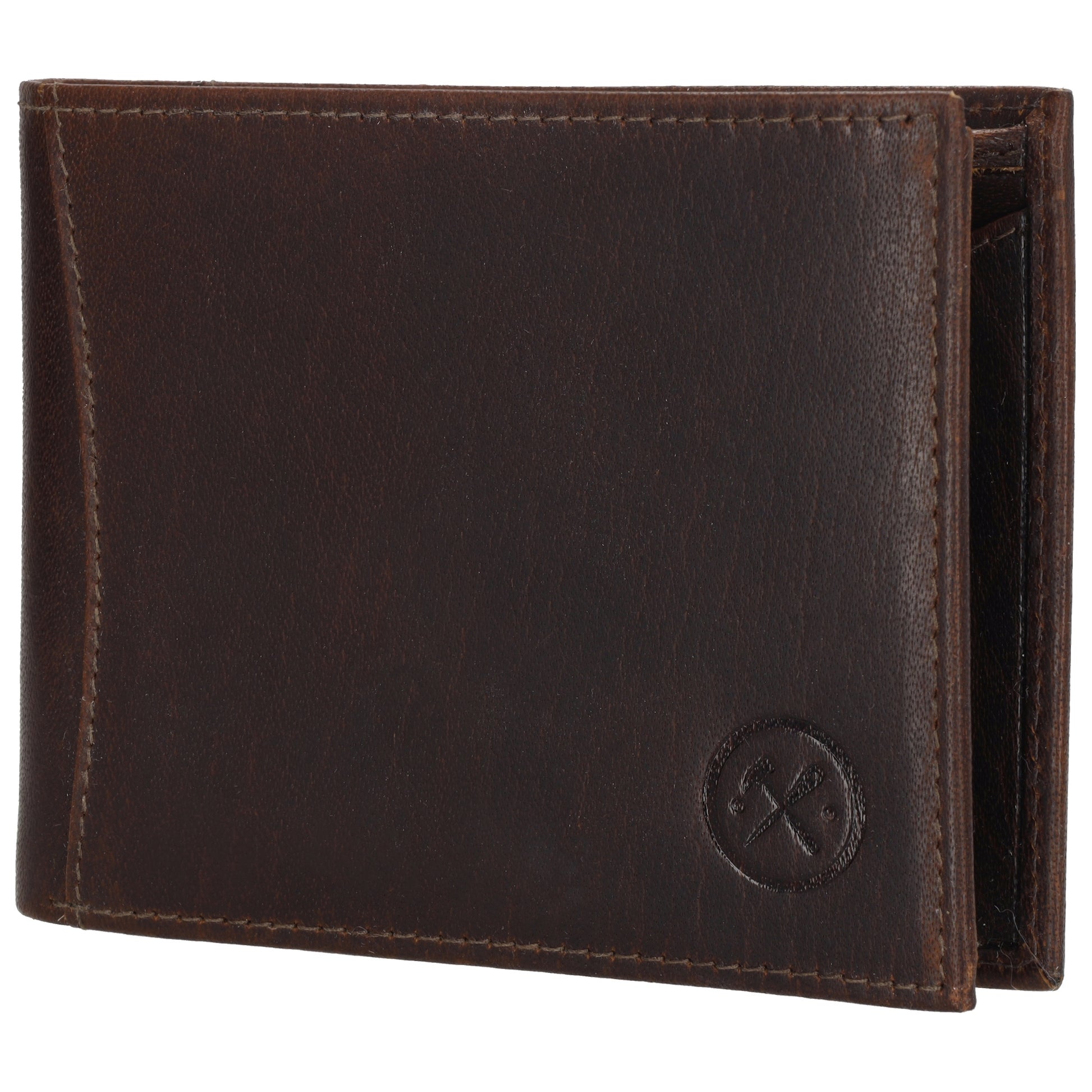 Geldbörse Querformat 9x12cm in Dunkelbraun aus Leder - leder-accessoires.com
