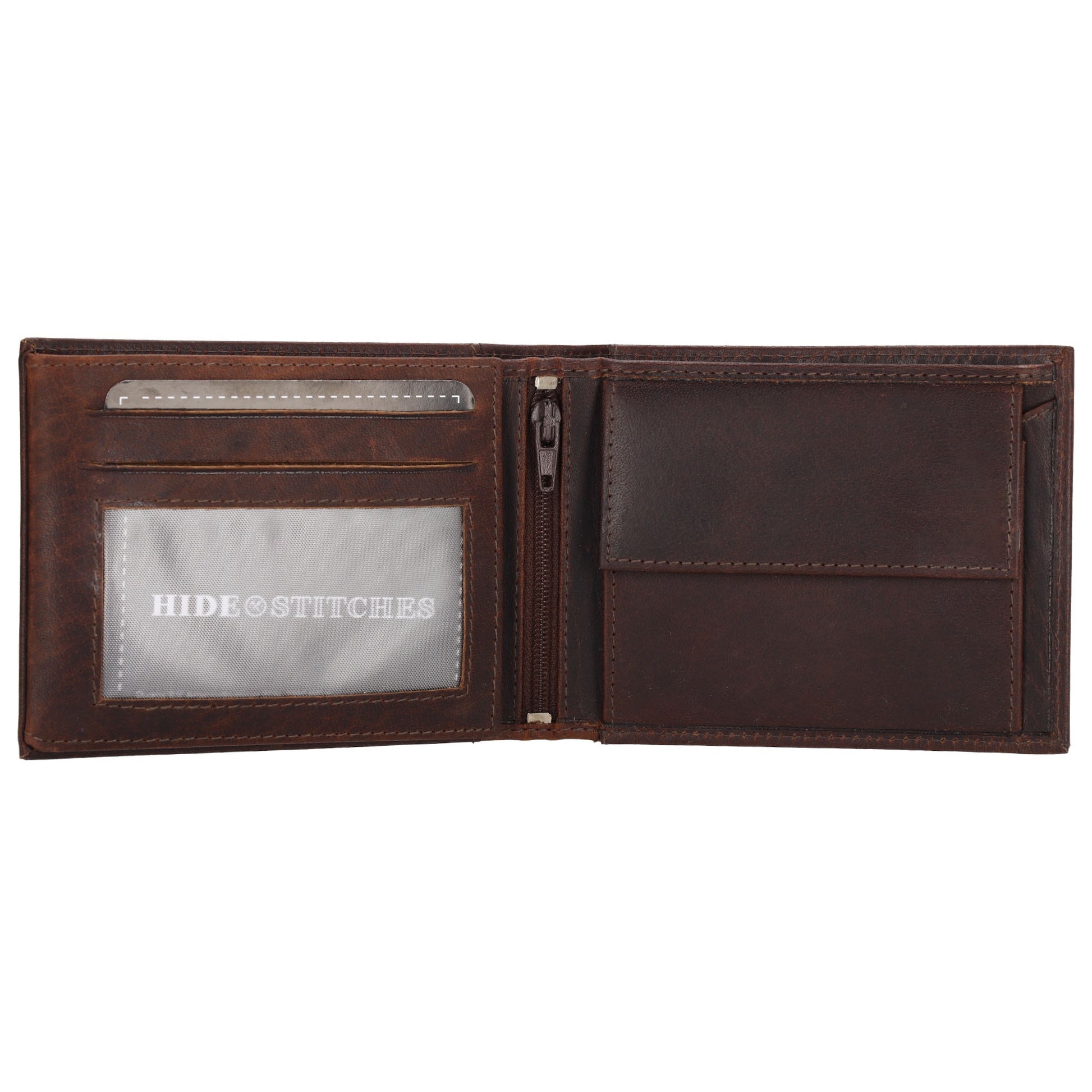 Geldbörse Querformat 9x12cm in Dunkelbraun aus Leder - leder-accessoires.com