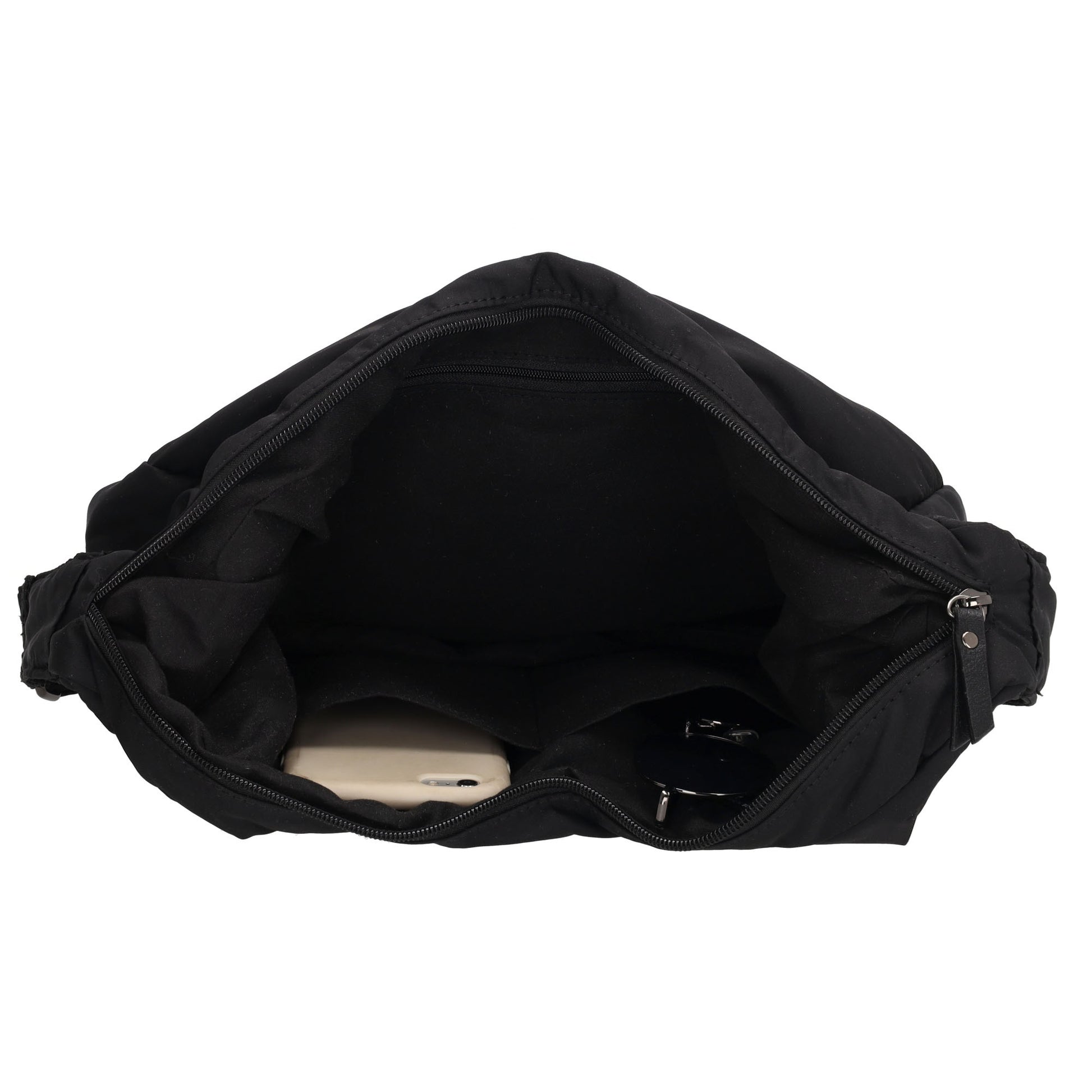 Schultertasche 47x34cm Schwarz aus Nylon|Polyester - leder-accessoires.com