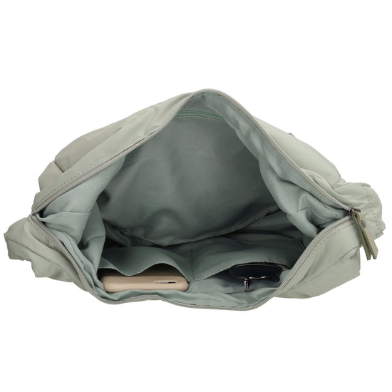 Schultertasche 47x34cm Mint aus Nylon|Polyester - leder-accessoires.com