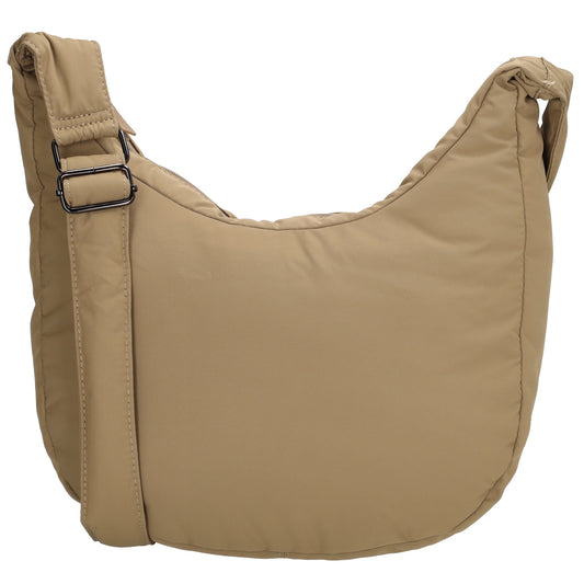 Schultertasche 47x34cm Taupe aus Nylon|Polyester - leder-accessoires.com