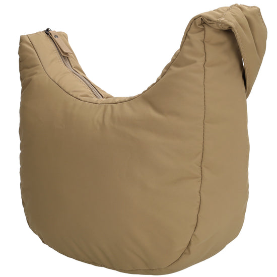 Schultertasche 47x34cm Taupe aus Nylon|Polyester - leder-accessoires.com
