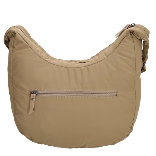 Schultertasche 47x34cm Taupe aus Nylon|Polyester - leder-accessoires.com