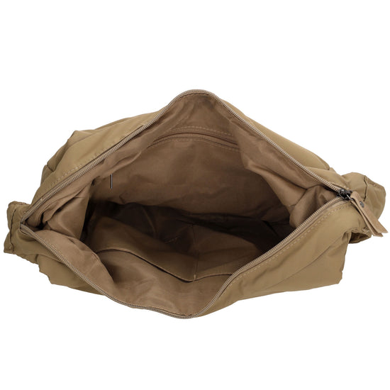 Schultertasche 47x34cm Taupe aus Nylon|Polyester - leder-accessoires.com